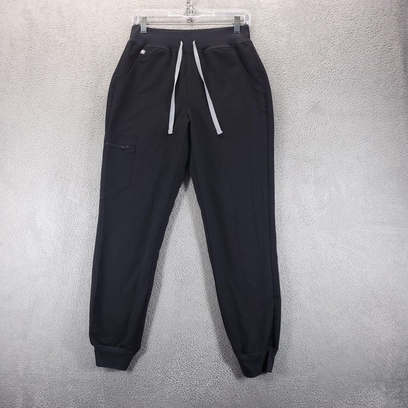 Figs Pants - FIGS Pants Womens S Black Technical Collection Jogger Scrub Elastic Waist Cuffed